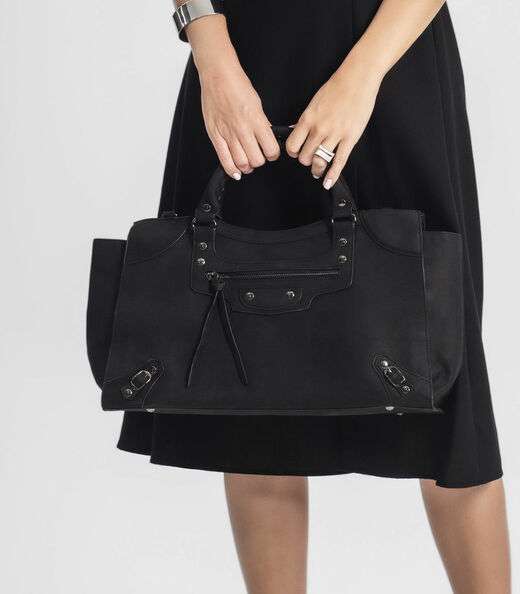 Bolsa Feminina Grande Camurça Sintética Bela Gaia Preto