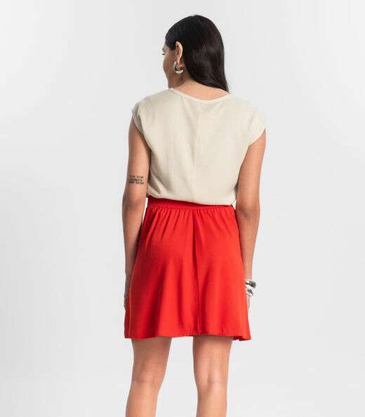 Saia Curta Viscose Sarjada Rovitex Laranja