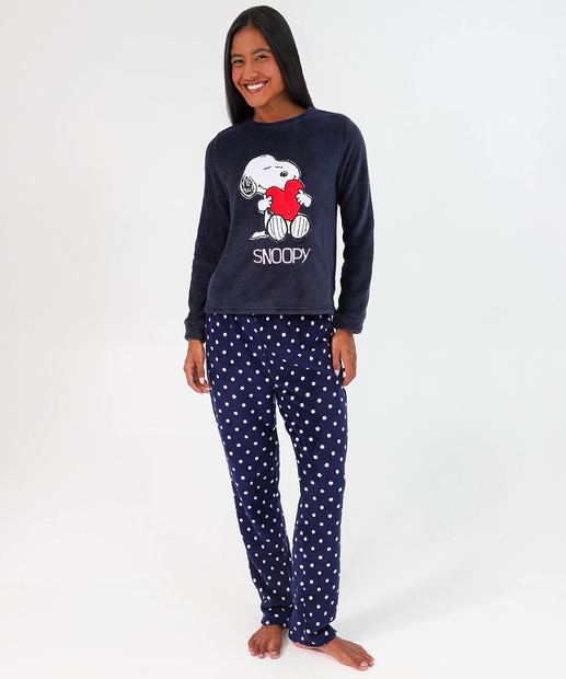 Image_Pijama Feminino Longo Snoopy Marinho