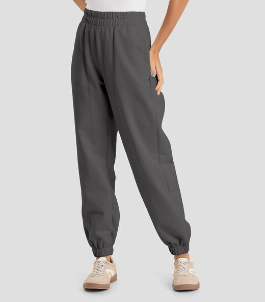 Calça Jogger Feminina em Moletom Penteado Dianna Cinza