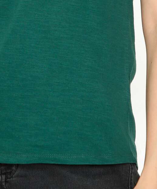 Blusa Feminina Básica Decote V Manga Curta Marisa