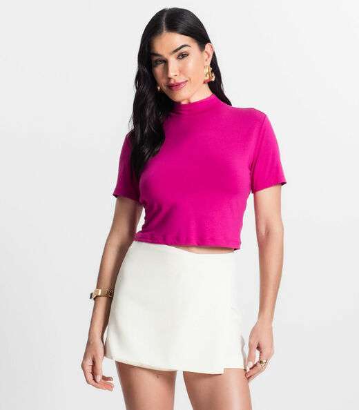 Blusa Feminina Gola Alta Select Rosa