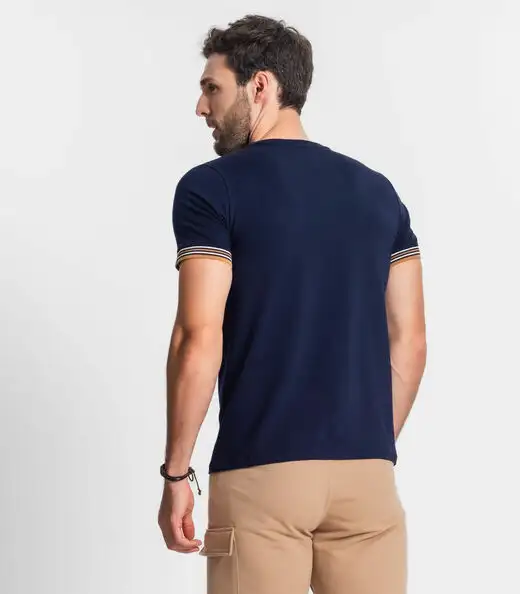 Camiseta Básica Masculina Diametro Azul