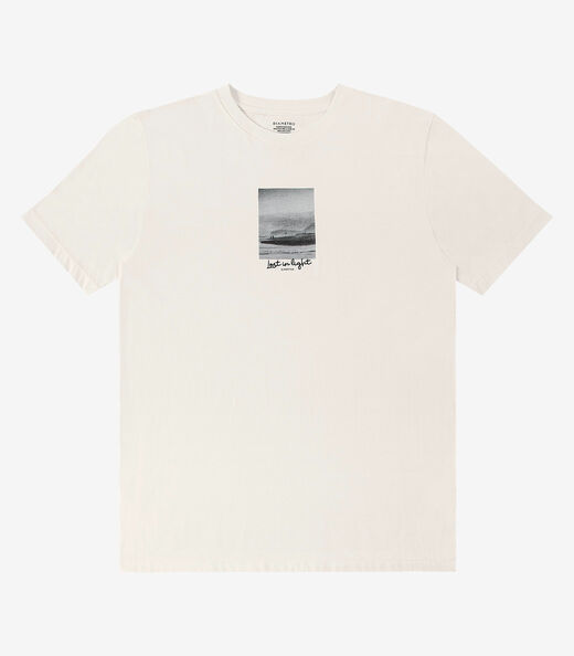 Camiseta Masculina Meia Malha Com Estampa Diametro Bege