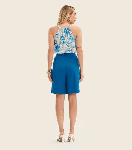 Bermuda Feminina Com Bolsos Endless Azul