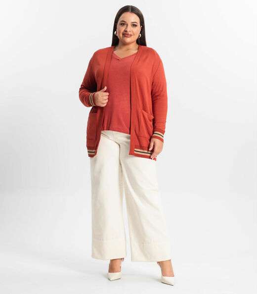 Cardigam Plus Size Feminino Secret Glam Vermelho