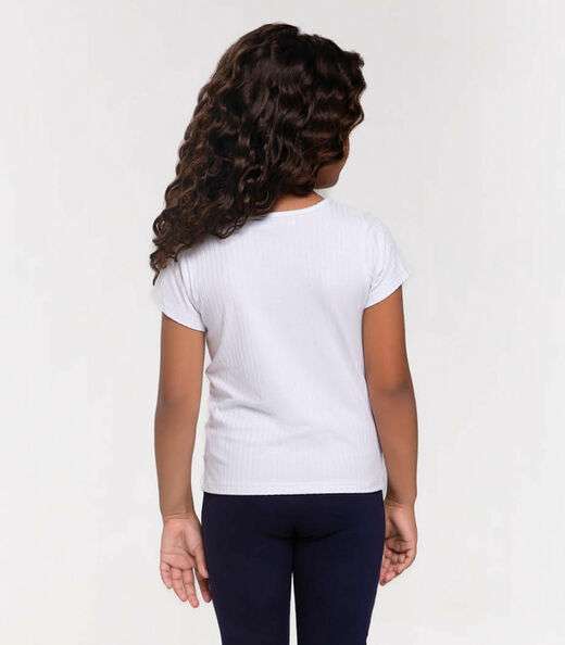 Blusa Infantil Feminina Canelada Trick Nick Branco