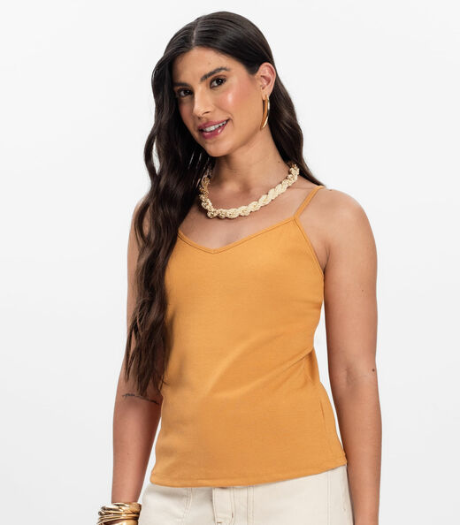 Blusa de Alça Infinita Cor Amarelo