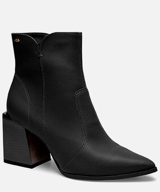 Bota Feminina Cano Curto Salto Grosso Bico Fino Dakota