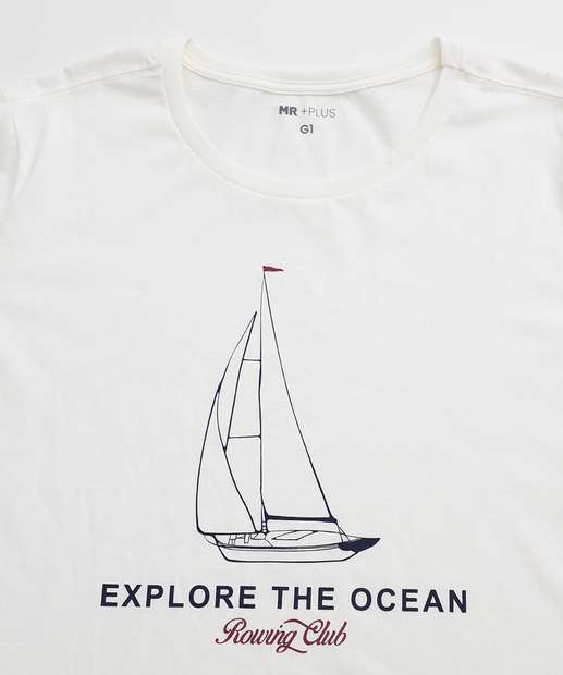 Camiseta Plus Size Masculina Estampa Frontal Manga Curta MR