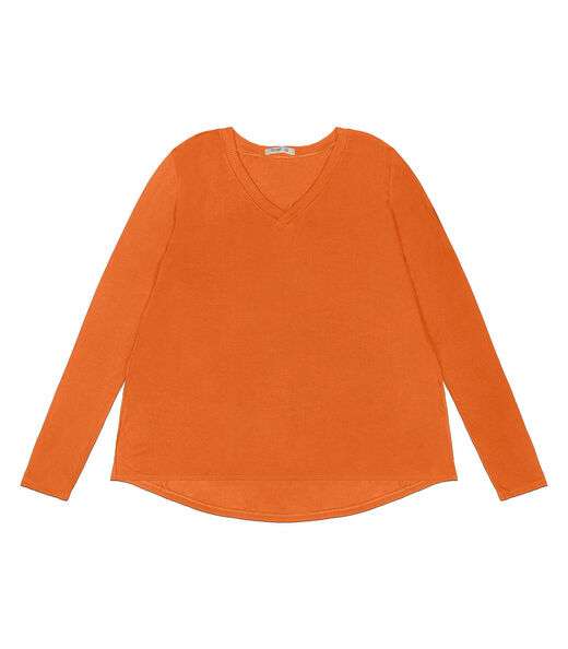 Blusa Manga Longa Visco Tricot Secret Glam Laranja