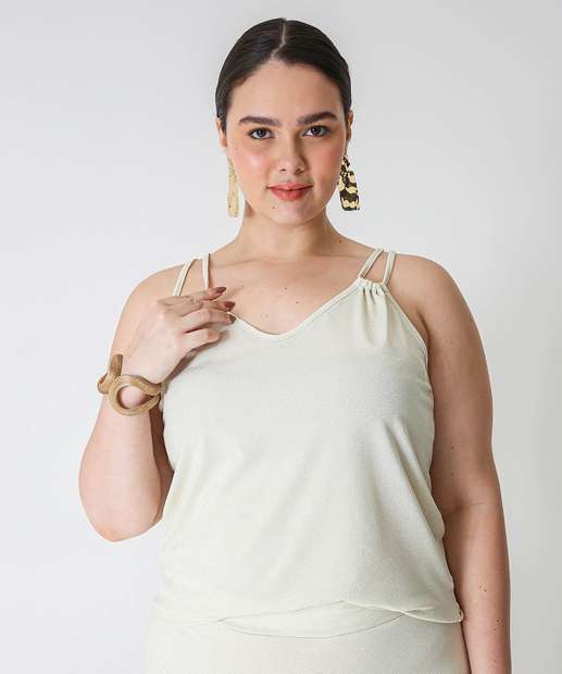 Image_Blusa Plus Size Feminina Lurex Marisa Bege