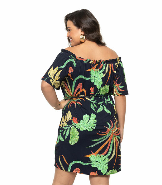 Vestido Ciganinha Plus Size Secret Glam Azul