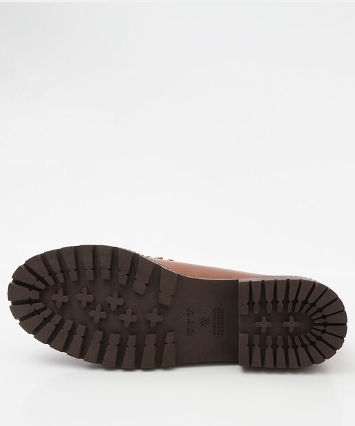 Mocassim Loafer Feminino Tratorado Via Uno Caramelo