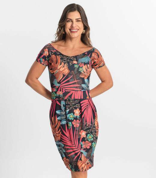 Vestido Feminino Curto Em Liganete Select Preto