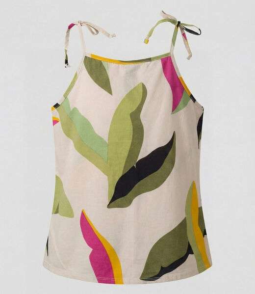 Blusa De Alça De Laço Infinita Cor Baunilha