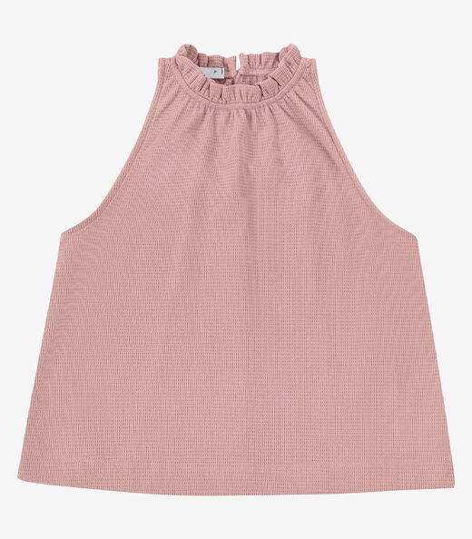 Blusa Feminina De Alça Malhão Maquinetado Endless Rosa