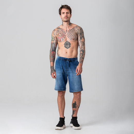Bermuda Jogger Jeans Masculina Rock e Soda