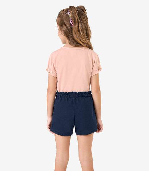 Conjunto Infantil Blusa com Shorts Rovi Kids Rosa