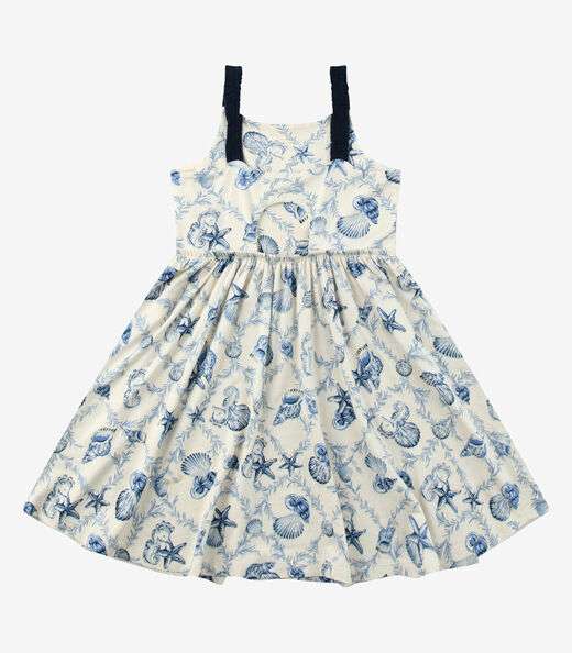 Vestido Visco Maquineta Menina Rovi Kids Bege
