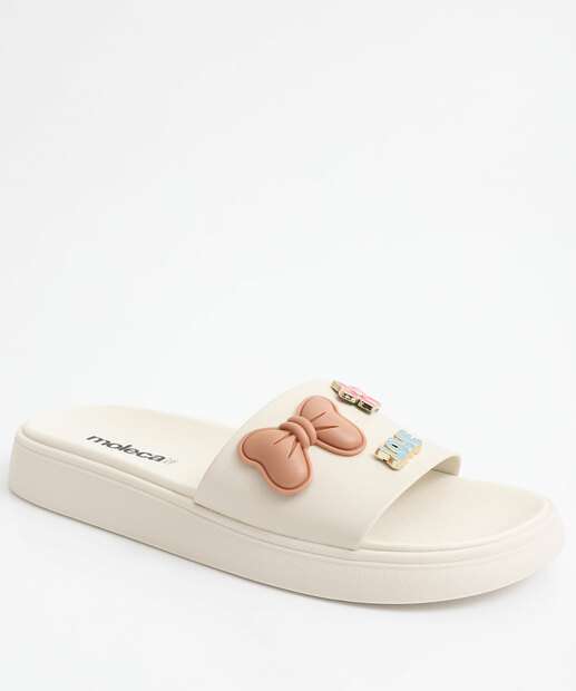 Image_Chinelo Feminino Slide Laço Moleca Branco