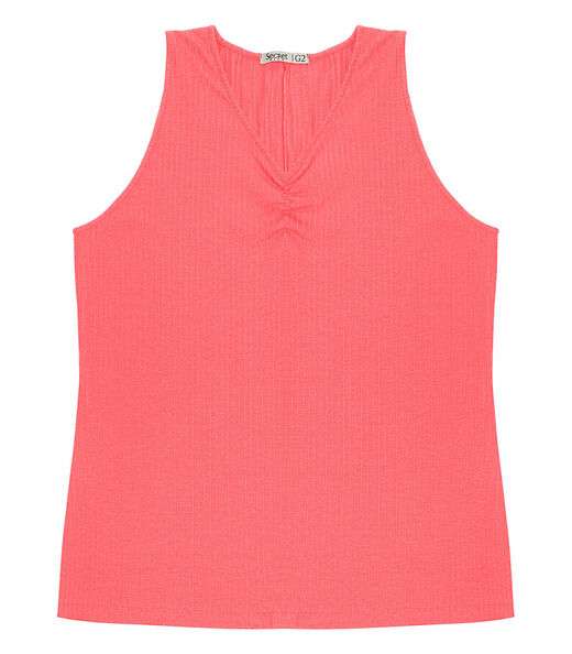 Regata Plus Size Em Ribana Canelada Secret Glam Rosa