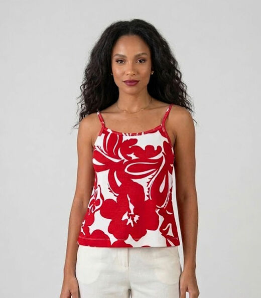 Image_Blusa de Alça Tecido Viscose Infinita Cor Vermelho