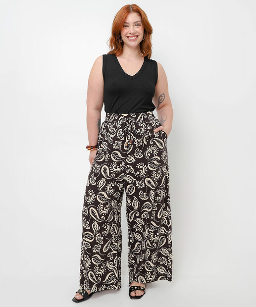 Blusa Regata Plus Size Canelada Marisa Preto