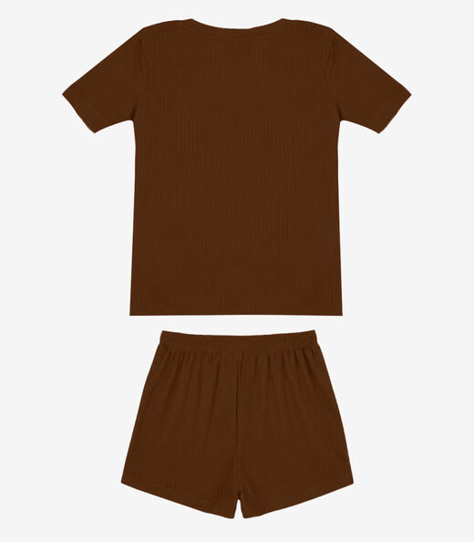 Pijama Feminino Canelado Select Marrom