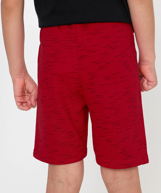 Bermuda Infantil Moletinho Spider Tam 4 a 10 Vermelho