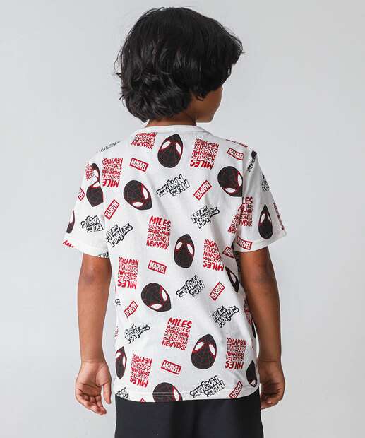 Camiseta Juvenil Homem Aranha Tam 10 a 16 Off White