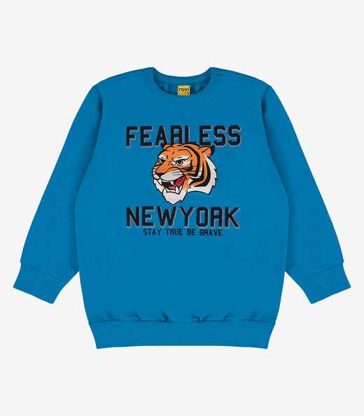 Blusão Infantil Em Moletom Rovi Kids Azul