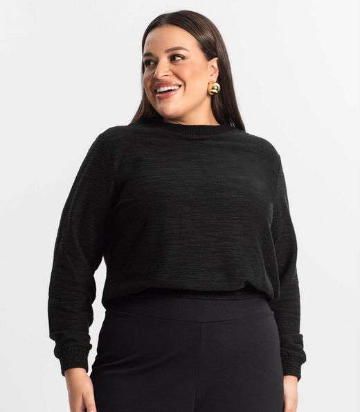 Blusão Feminino Plus Size Secret Glam Preto