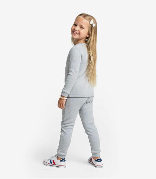 Pijama Infantil Menina Blusa E Calça Select Cinza