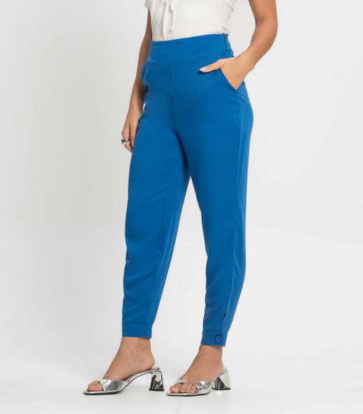 Calça Em Viscose Feminina Endless Azul
