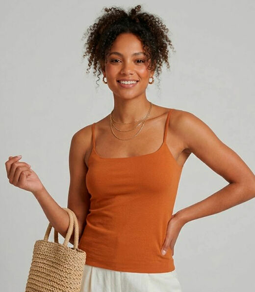 Image_Blusa Feminina De Alça Poliamida Style Box Marrom
