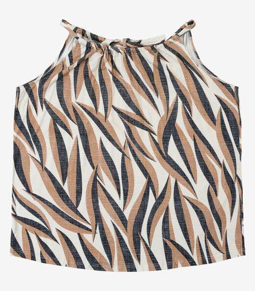 Blusa de Alça Plus Size Infinita Cor Marrom