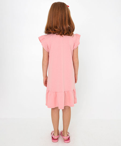 Vestido Infantil Minnie Babado Disney Tam 4 a 10 Rosa