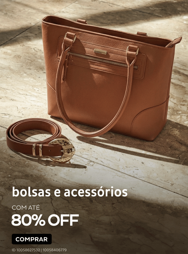 Bolsas e Acessórios por até 80% OFF Bolsas e Acessórios por até 80% OFF