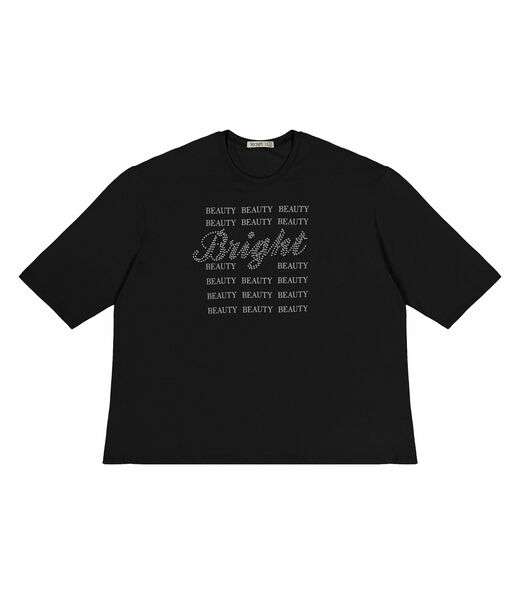 Blusa Feminina Plus Size Manga 3/4 Secret Glam Preto