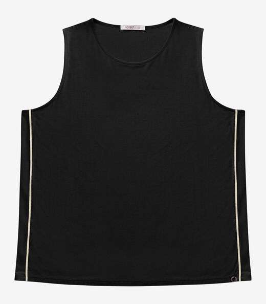 Regata Viscose Lisa Plus Size Secret Glam Preto