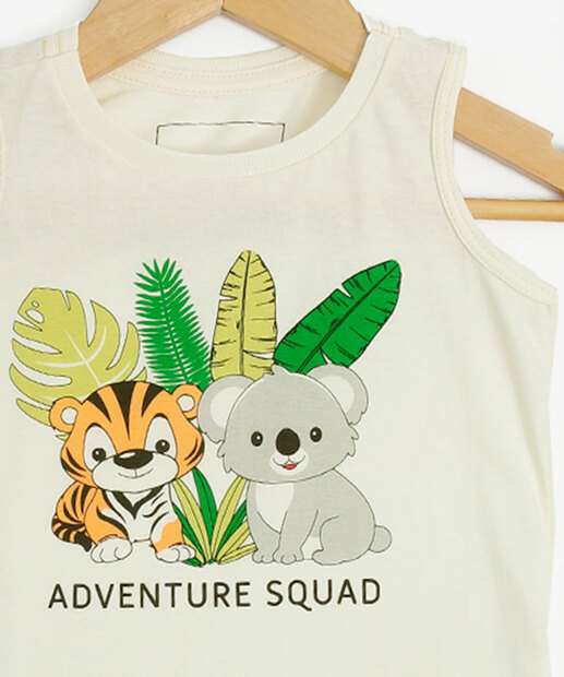 Regata Infantil Estampa Animais MR Tam 1 a 4
