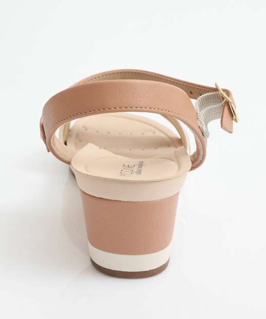 Sandália Feminina Plataforma Recorte Modare Bege