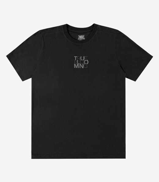 Camiseta Masculina Meia Malha Com Estampa Diametro Preto