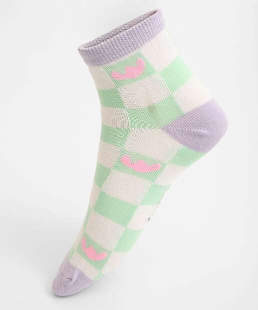 Kit 2 Meias Infantil Estampa Stitch Disney Branco