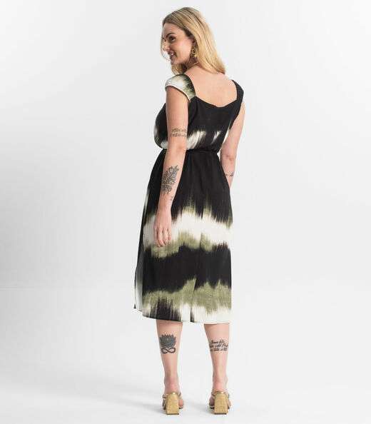 Vestido Midi Viscose Select Verde