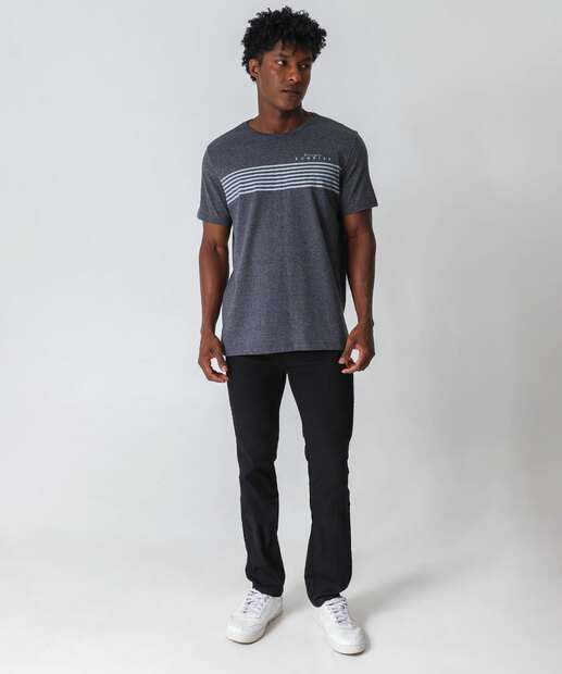 Camiseta Masculina Listras Manga Curta MR