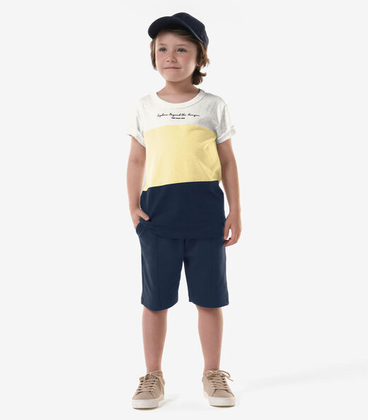 Camiseta Infantil Menino  Meia Malha Trick Nick Azul