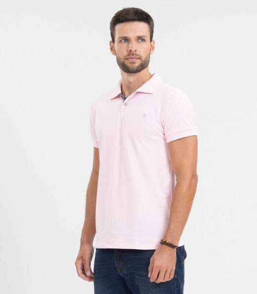 Polo Masculina Básica Diametro Rosa