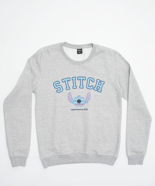 Blusão Juvenil Moletom Flanelado Stitch Disney Tam 10 a 16